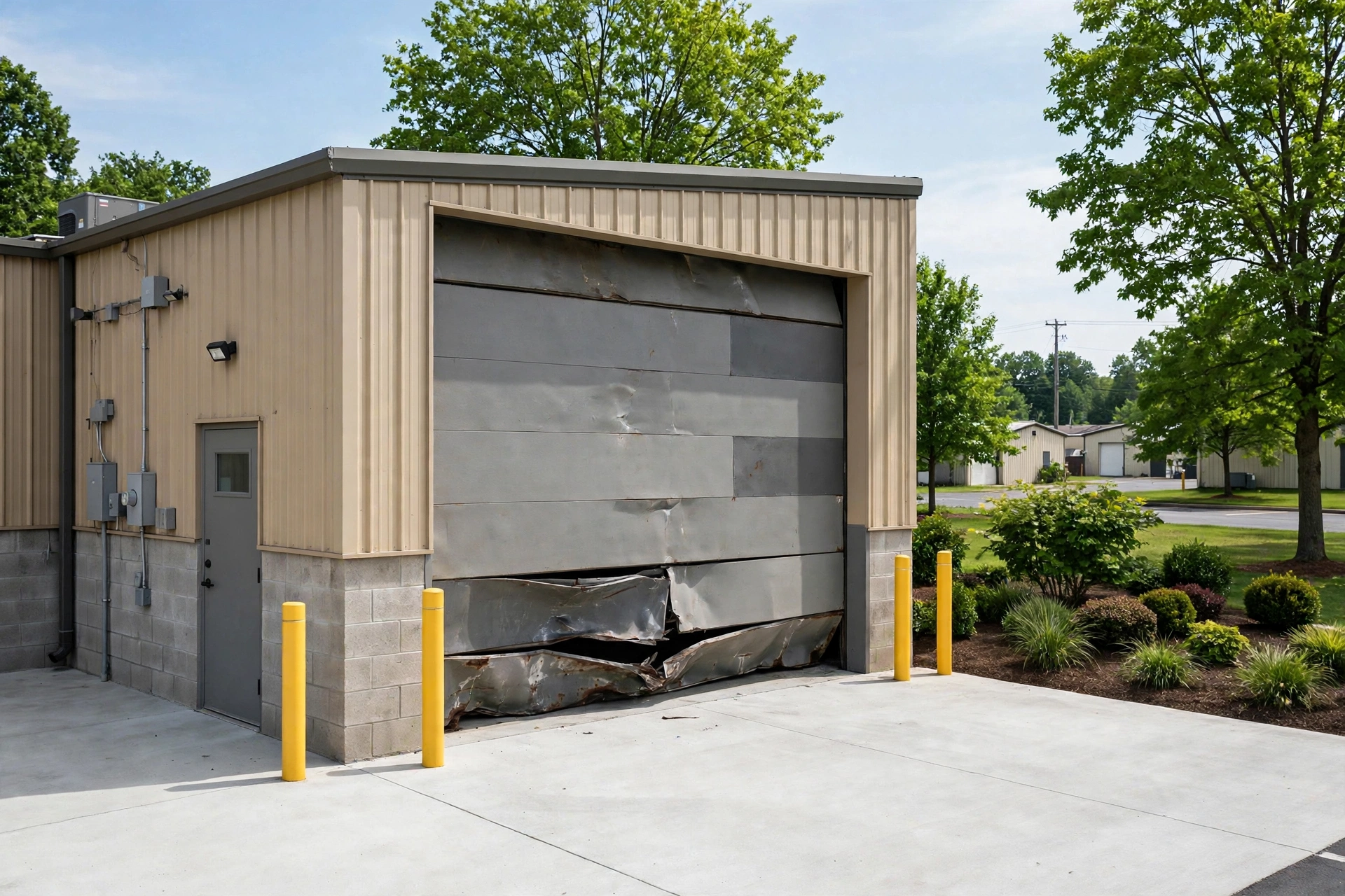 Before photo,  Commercial Garage Door Repair in Collington, by Bowie Garage Door Repair Company