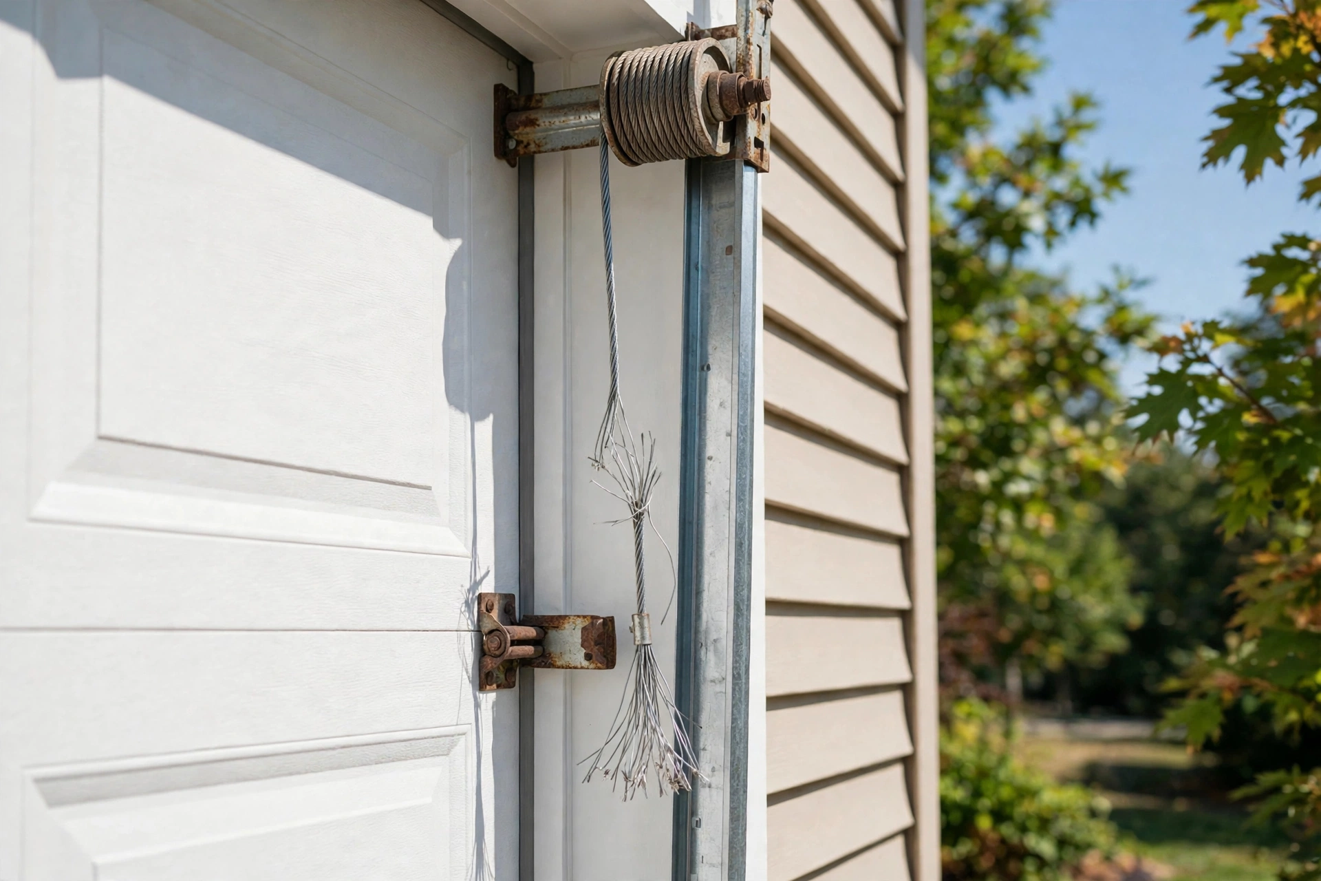 Before photo, Garage Door Cable Repair in Woodmore, by Bowie Garage Door Repair Company