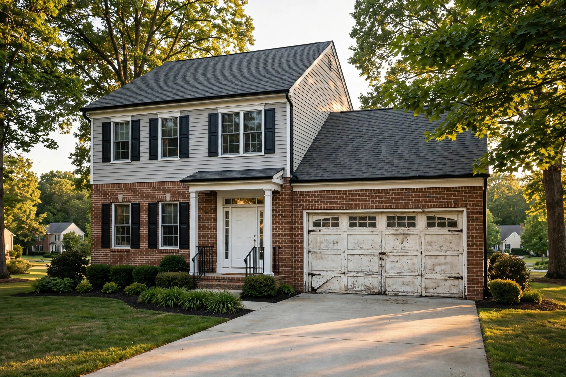 Before photo,  Garage Door Replacement in Yorktown, by Bowie Garage Door Repair Company