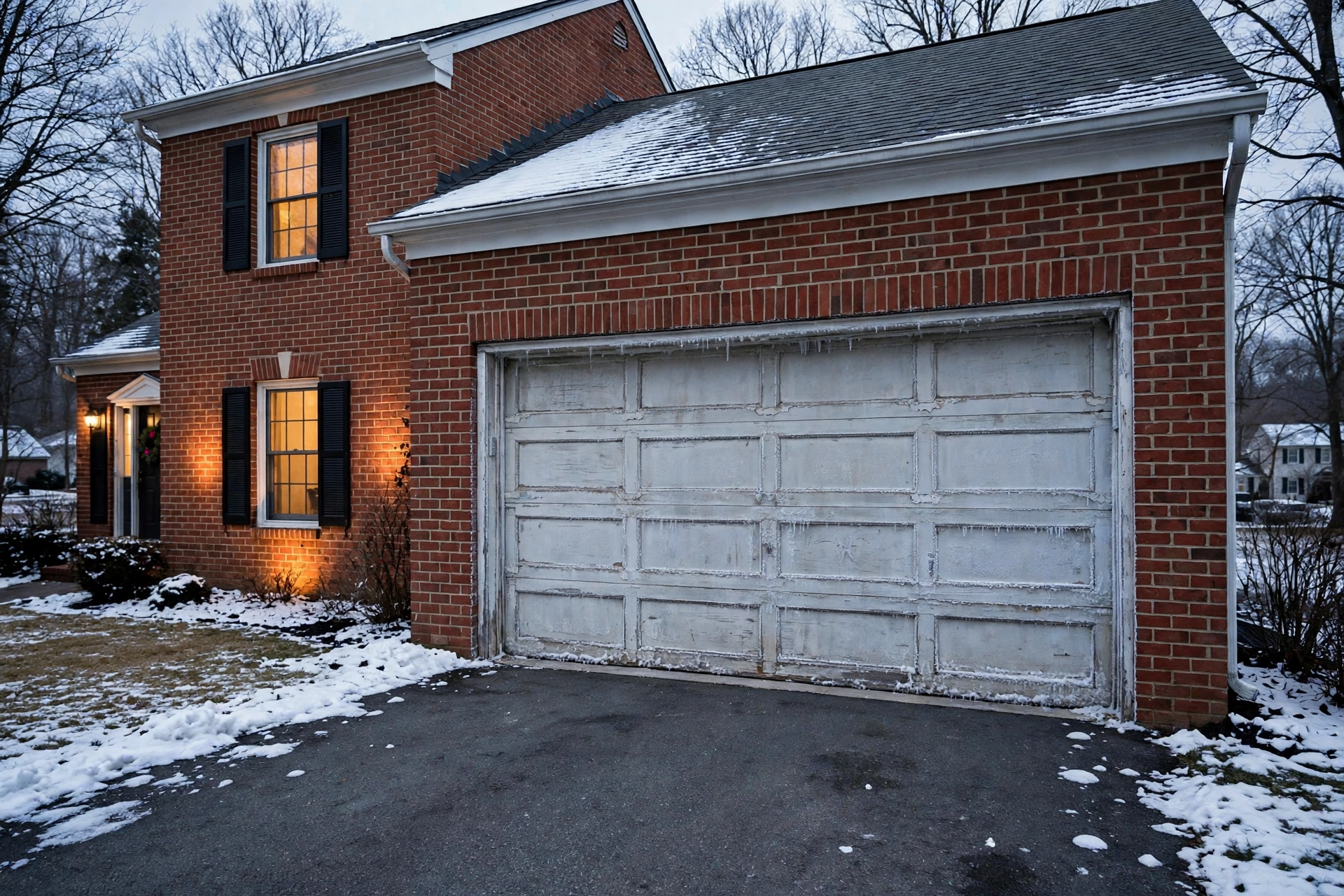 Before photo, Insulated Garage Door Installation in White Marsh, by Bowie Garage Door Repair Company